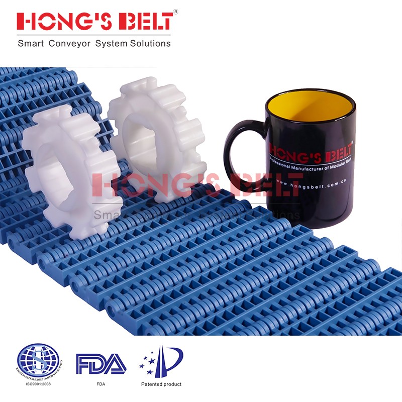 HONGSBELT HS-3600B modular plastic conveyor belt for seafood processing - Image 3