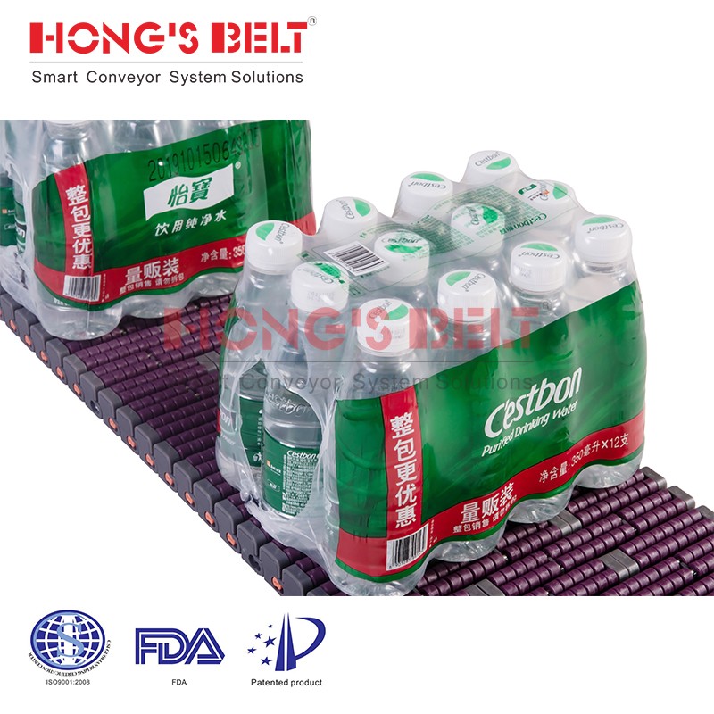 HONGSBELT HS-LBP1005 modular plastic conveyor belt for beverage packing line - Image 3