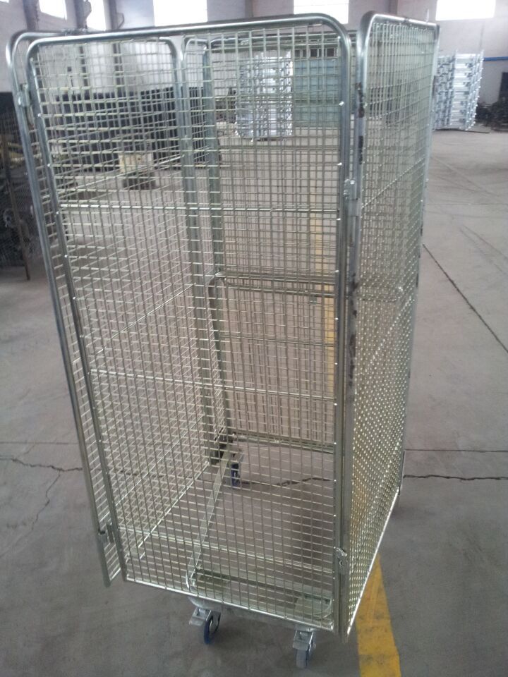 Hot product supermarket roll cages/Storage cage cart/Steel wire mesh containers - Image 3