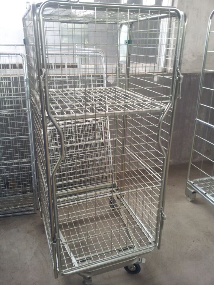 Hot product supermarket roll cages/Storage cage cart/Steel wire mesh containers - Image 2