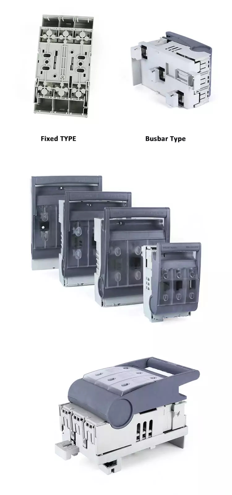 NH Fuse Switch Disconnector showing fixed and busbar configuration