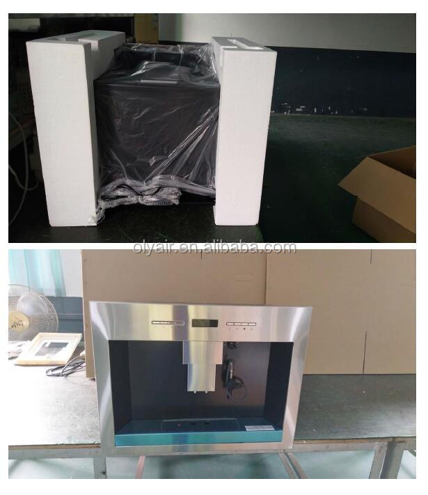 Stainless steel finish of the built-in coffee machine