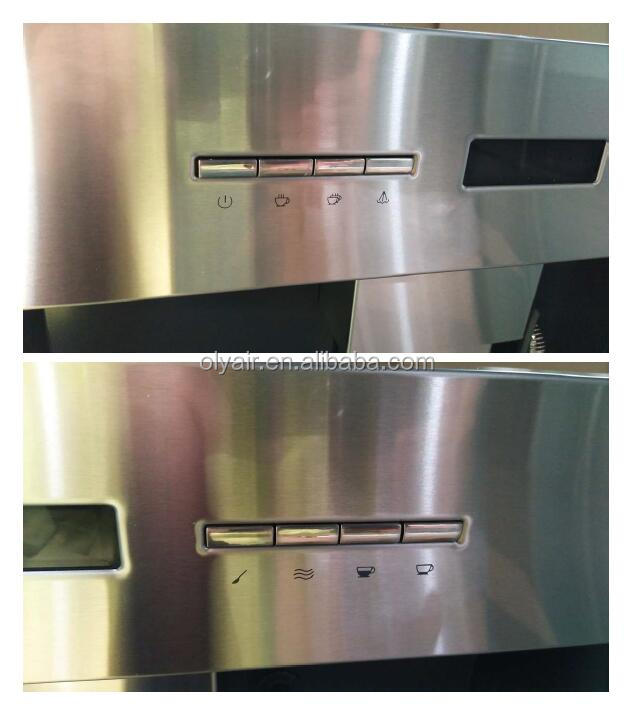 Front view of the built-in coffee machine showing touch control panel