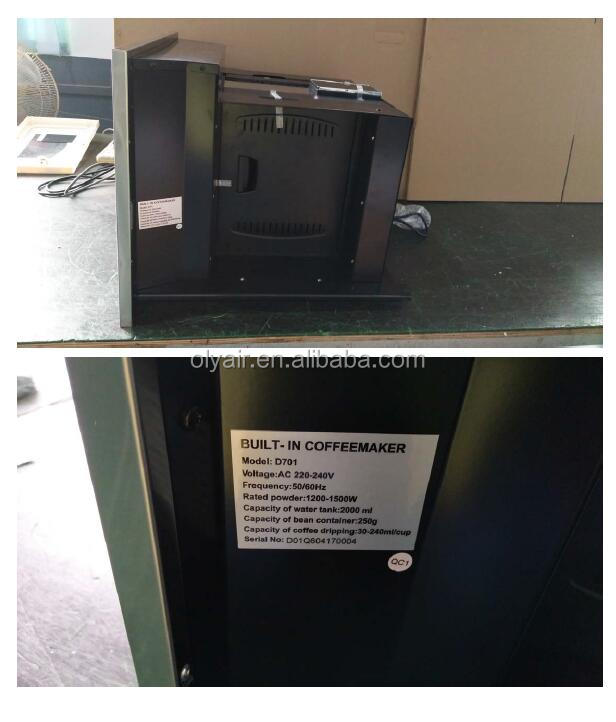 Close up of the coffee machine specifications label