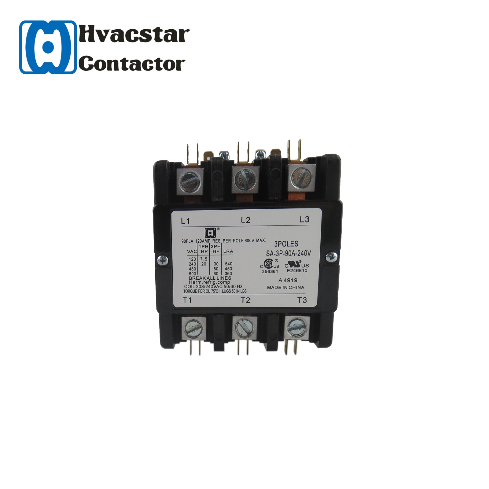 75A 120VAC 3-Pole AC Contactor