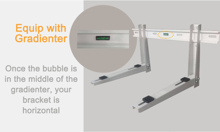 Gradienter level on air conditioner bracket