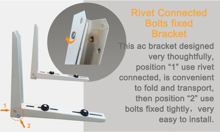 Diagram showing rivet and bolt connection points on the bracket