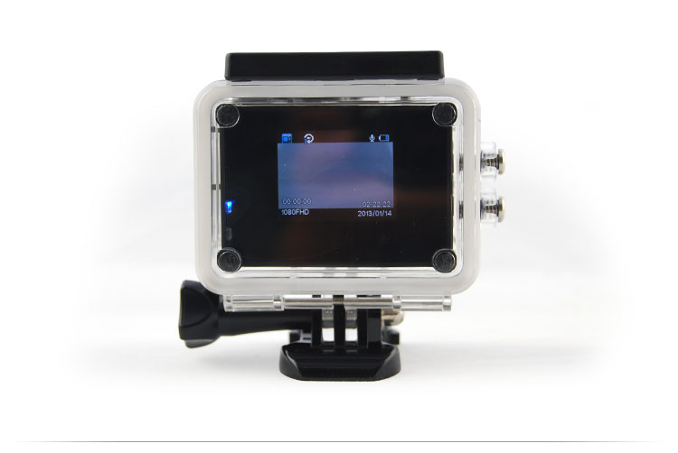 Action camera with LCD screen display