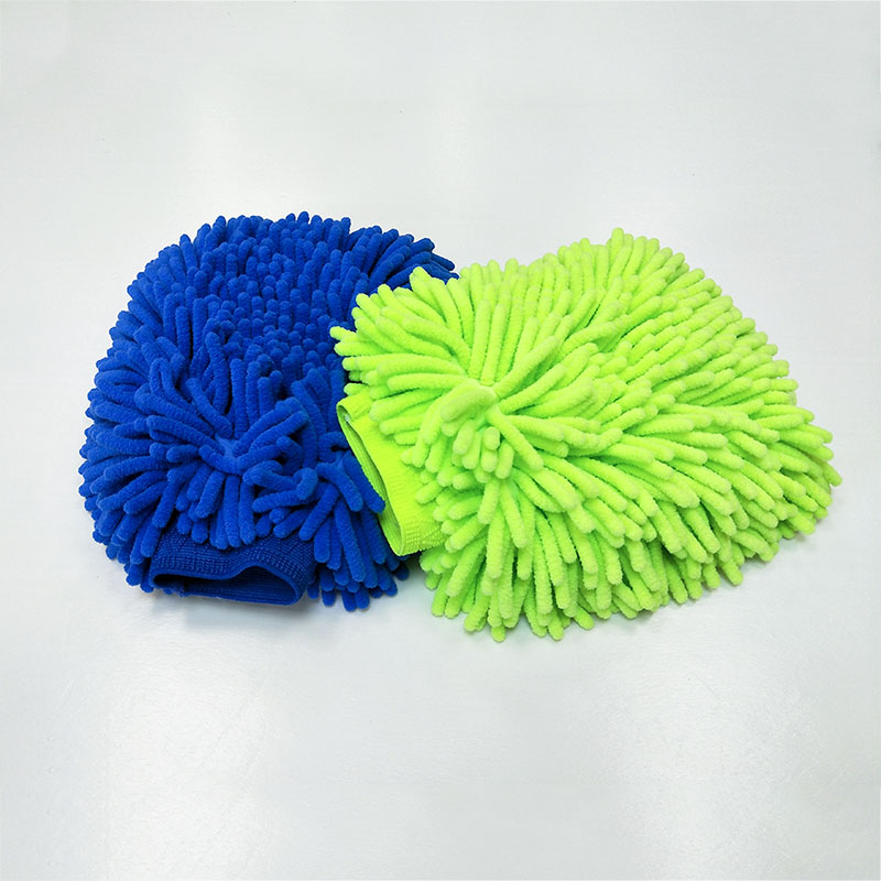 Hot sale super soft double side household car cleaning tools microfiber chenille glove colorful car wash glove Coral velvet Car Wash gloves - Image 2