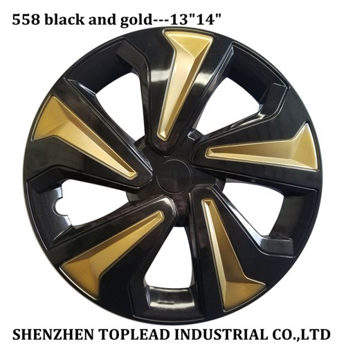 Black and gold wheel cover