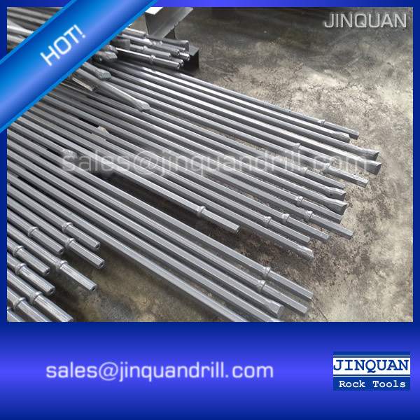 Integral drill steel showing the integrated bit design