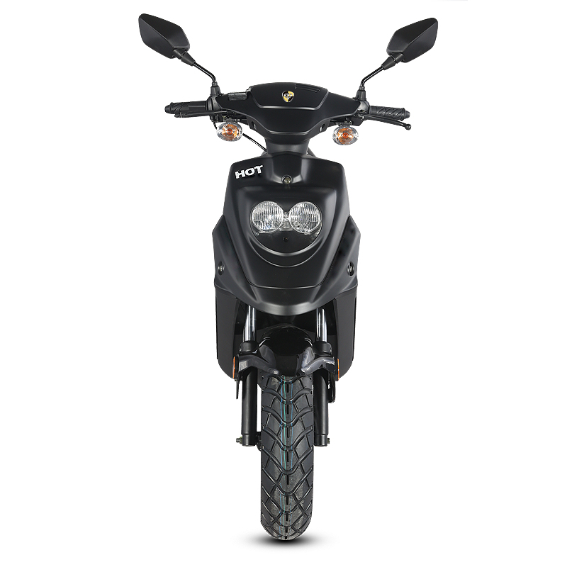 Front view of the sporty scooter showing headlight design