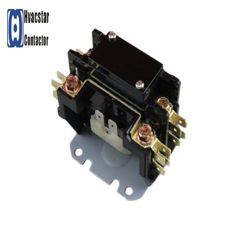 Close-up view of the magnetic AC contactor