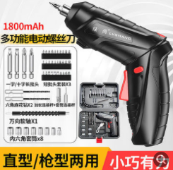 Rechargeable Electric Screwdriver with Multiple Bits