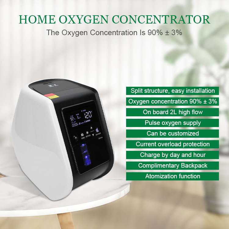 Portable oxygen concentrator unit with accessories and backpack