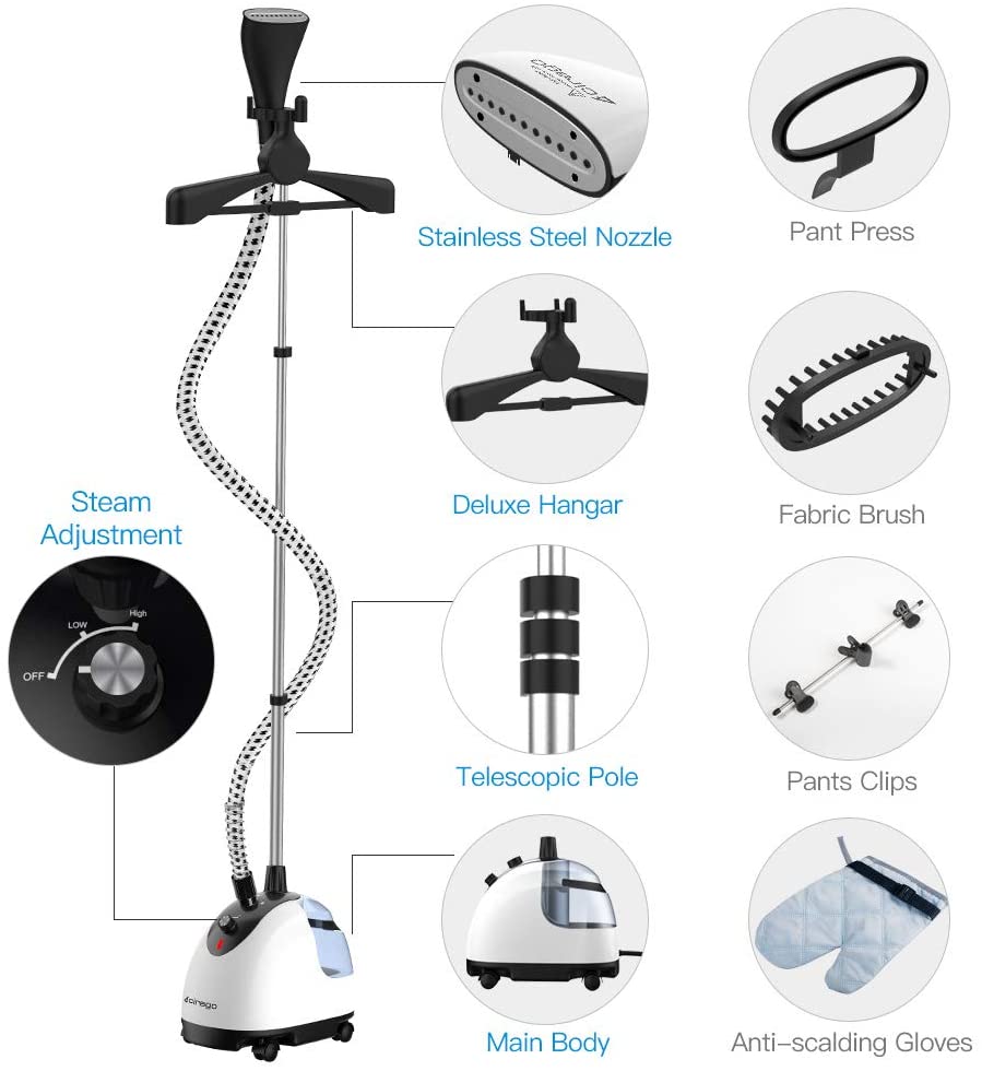 Standing Garment Steamer with Adjustable Height