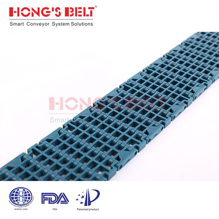 HS-F1000-84B 84mm Flush Grid modular plastic conveyor belt for beverage industry - Image 3