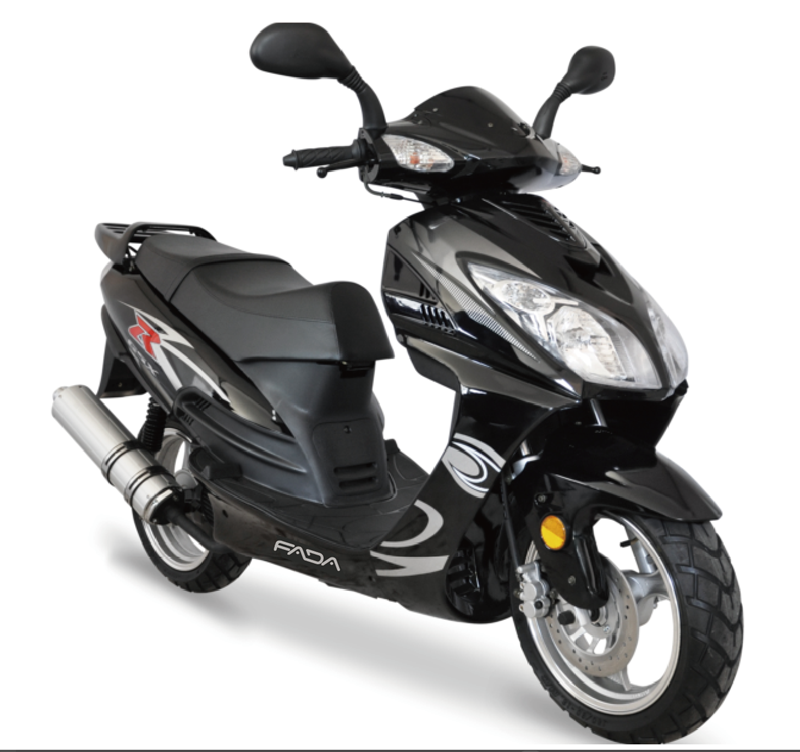 Side profile of the 150cc scooter showing sleek design