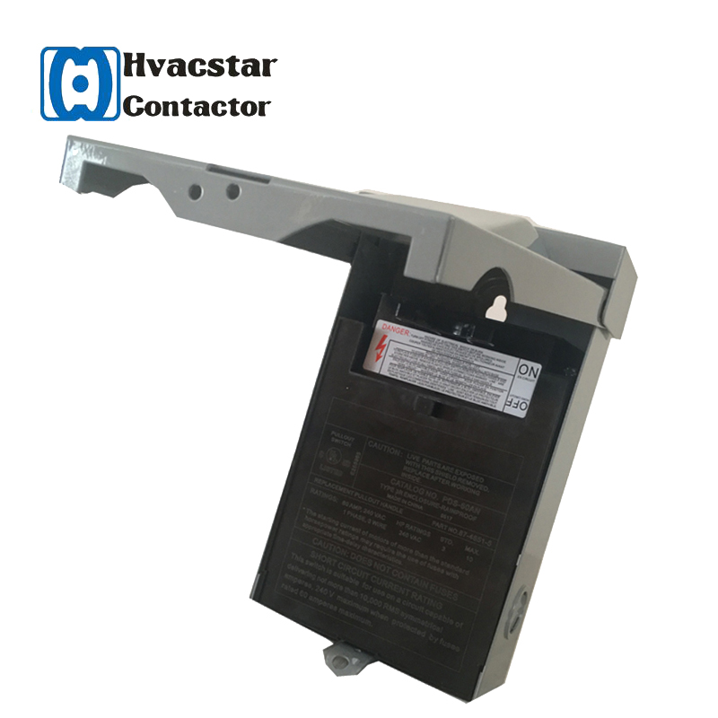 HVAC Disconnect Box Pullout Switch, Non-Fused, Metal Enclosure