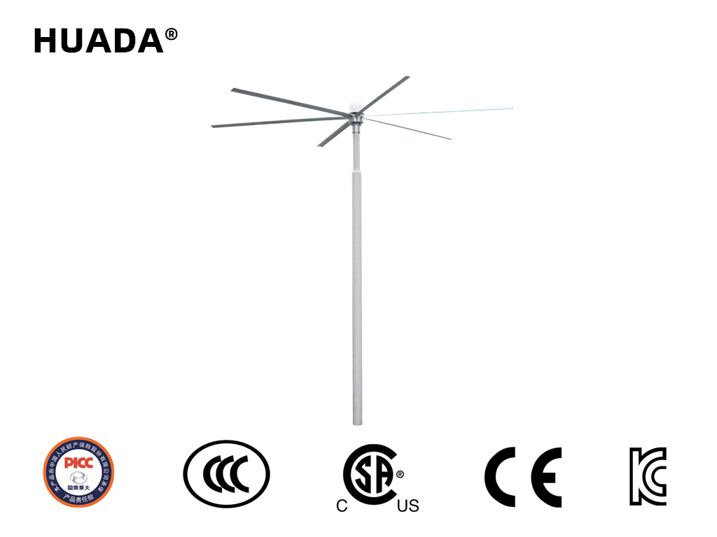 Hvls Vertical Fans with Lamp for Ourdoor Shopping Mall Air Ventilation - Image 3