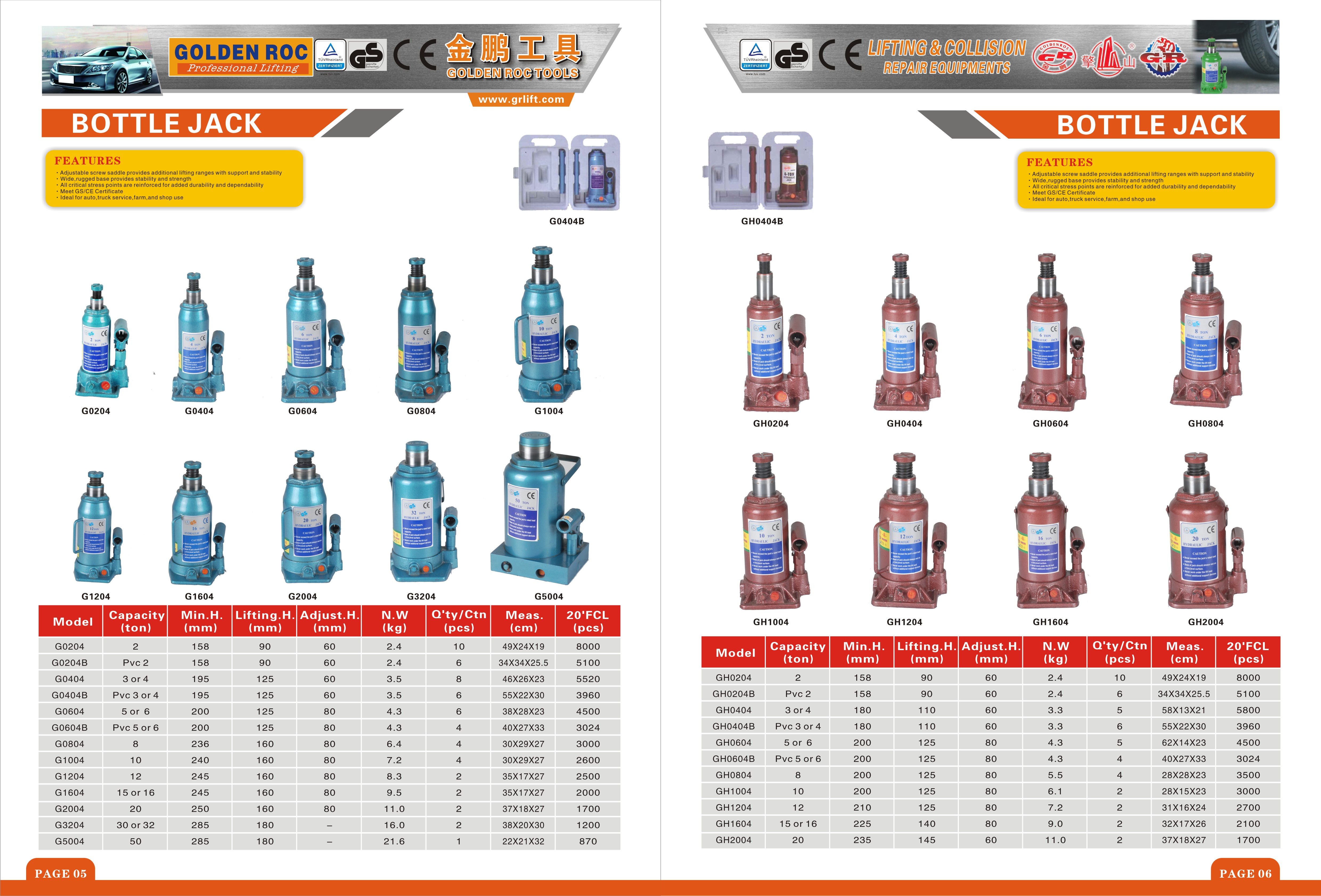Hydraulic Bottle Jack for Vehicle and Load Lifting