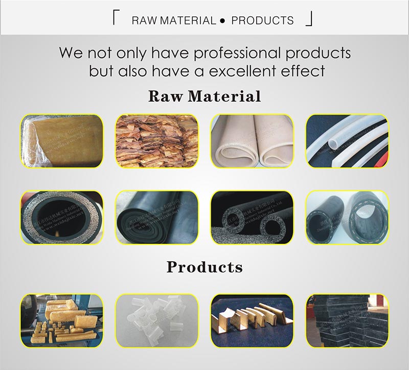 Rubber materials processed by the machine