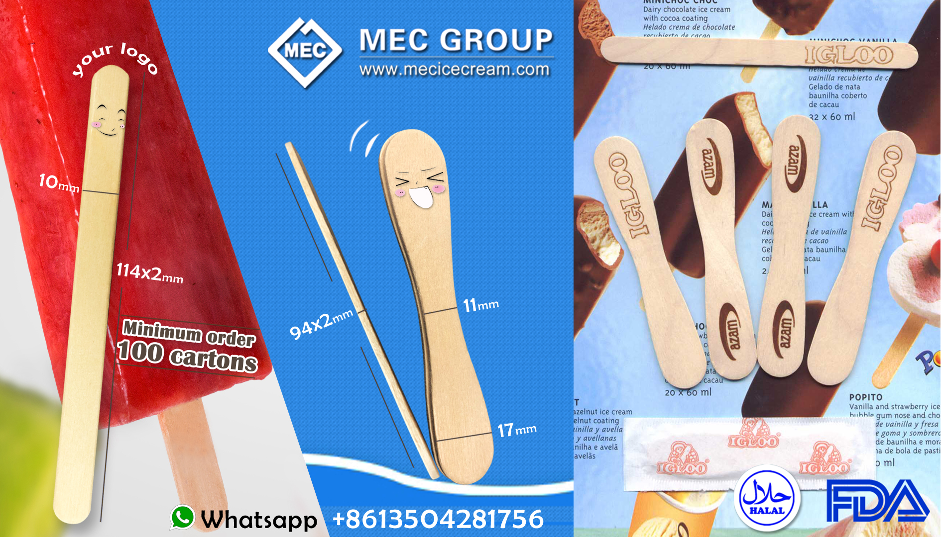 Wooden Ice Cream Sticks and Spoons
