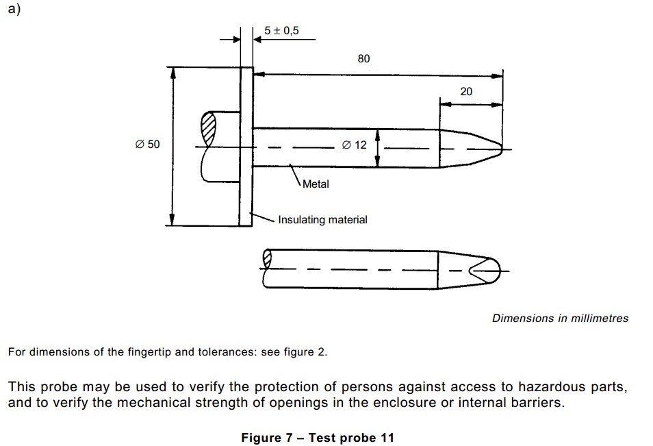 IEC61032 IEC60529 Figure 11 Test Probe Pin 11 - Image 2