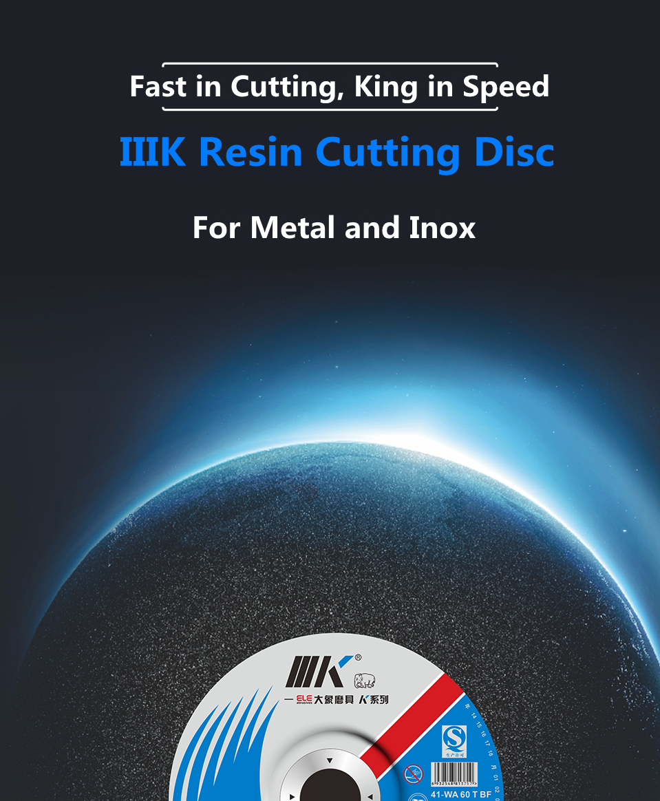 Resin cutting disc for metal and inox