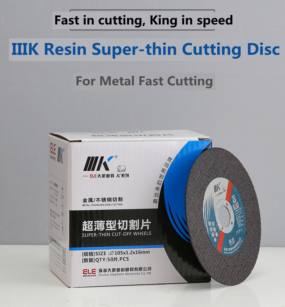 Close up of 4-inch cutting wheel disc
