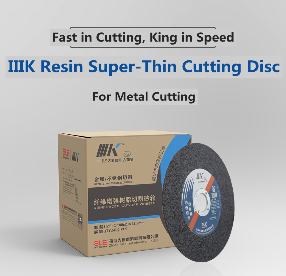 Close up of reinforced resin cutting disc for metal
