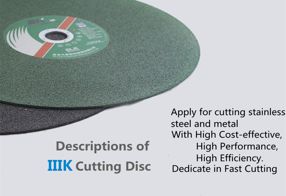 Abrasive cut-off wheel in a professional workshop setting