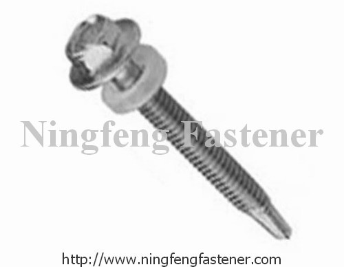 Self-Drilling Screw with Indented Hex Washer Head