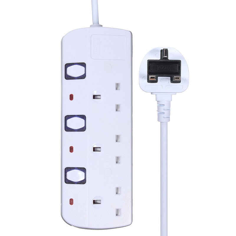 independent switch UK power extension strip socket - Image 3