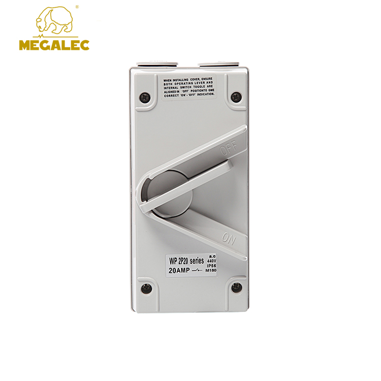 440V 20A IP56 Waterproof Double Pole Isolator Switch