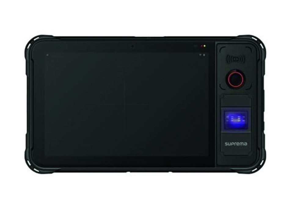 Industrial rugged tablet showing front display and ruggedized casing