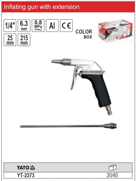Inflating Gun with Extension Nozzle