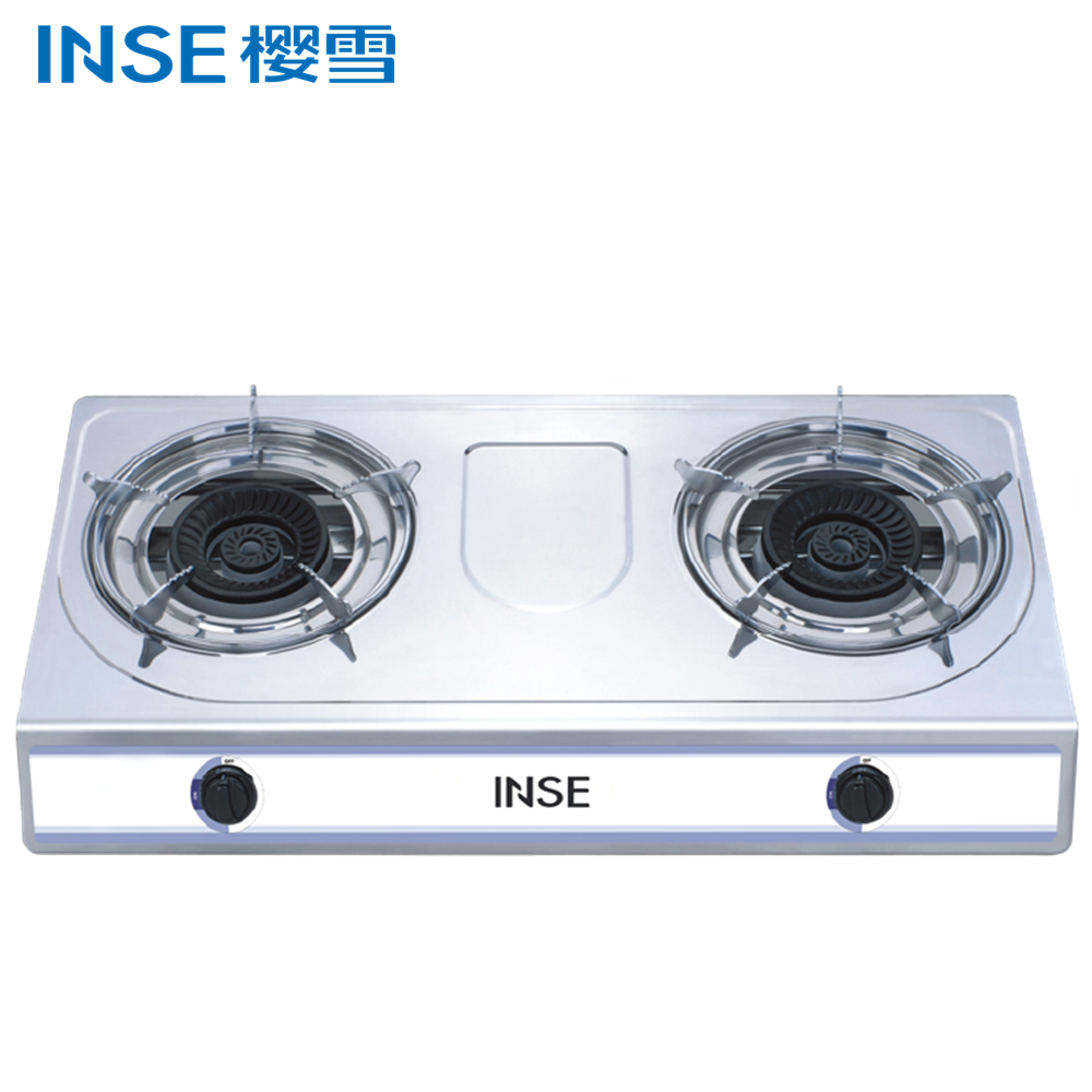 Double Burner Stainless Steel Gas Stove