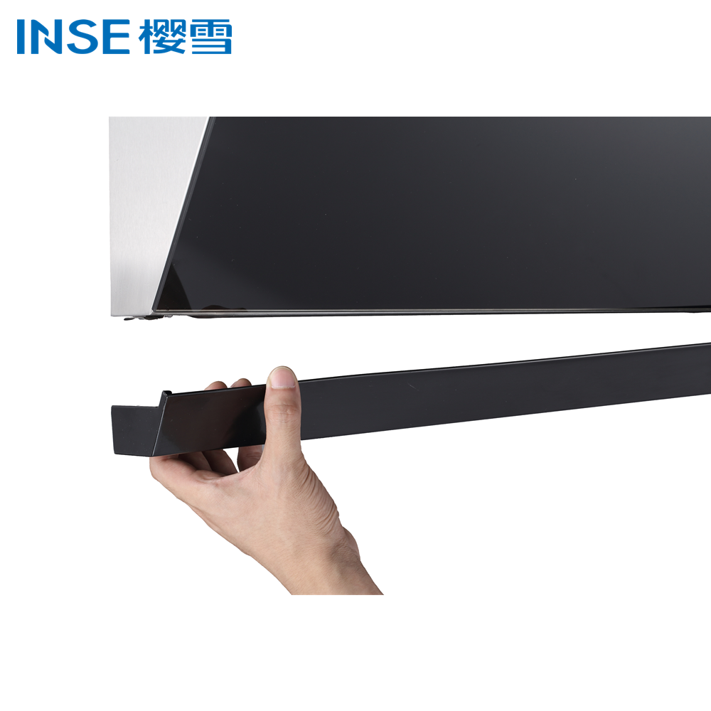 INSE 2022 new modern hard black crystal tempered glass panel range hood CXW-268-H1813 - Image 2