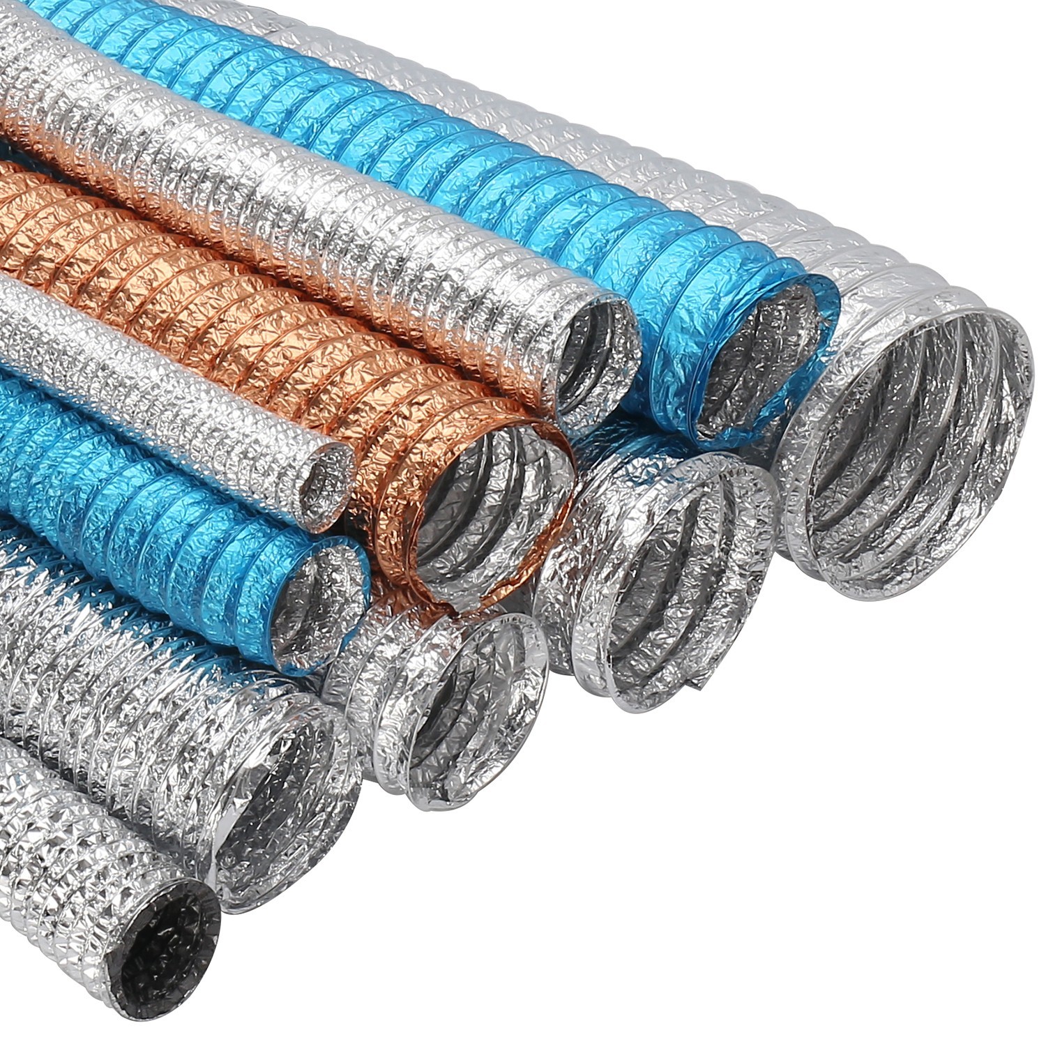 Insulated flexible duct,Non-insulated flexible duct,Semi-rigid aluminum duct - Image 3