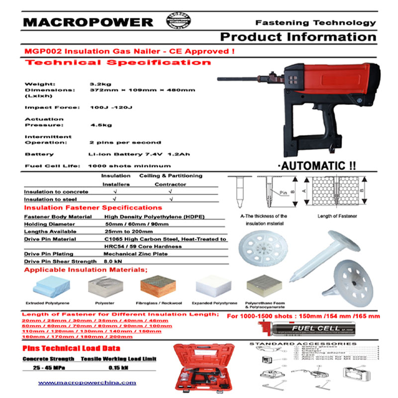 Cordless Insulation Nail Gun