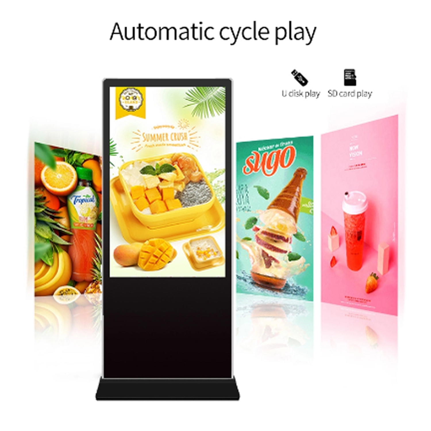 Intelligent Standalone Player Android/Windows All-in-one kiosk 65 Inch Floor Standing Lcd Display - Image 2