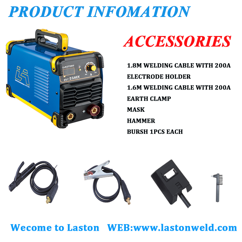 Welding machine with included accessories kit.