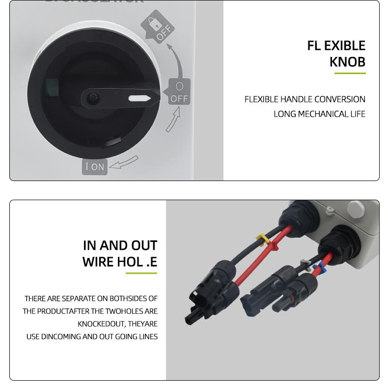 Diagram of isolator switch wiring and handle operation