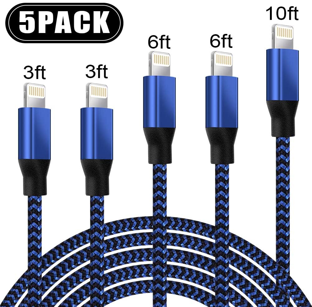 iPhone Charger Lightning Cable(3/3/6/6/10FT)Charging USB Syncing Data Nylon Braided with Metal Connector Compatible iPhone 11/Pro/Max/X/XS/XR/XS Max/8/Plus/7/7 Plus/6/6S/6 Plus More - Image 2