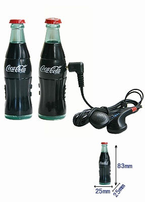 Coca-Cola Bottle Shaped AM/FM Radio with Headphones