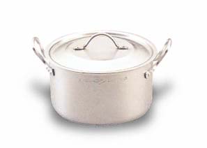 Silver Aluminum Cooking Pot with Lid