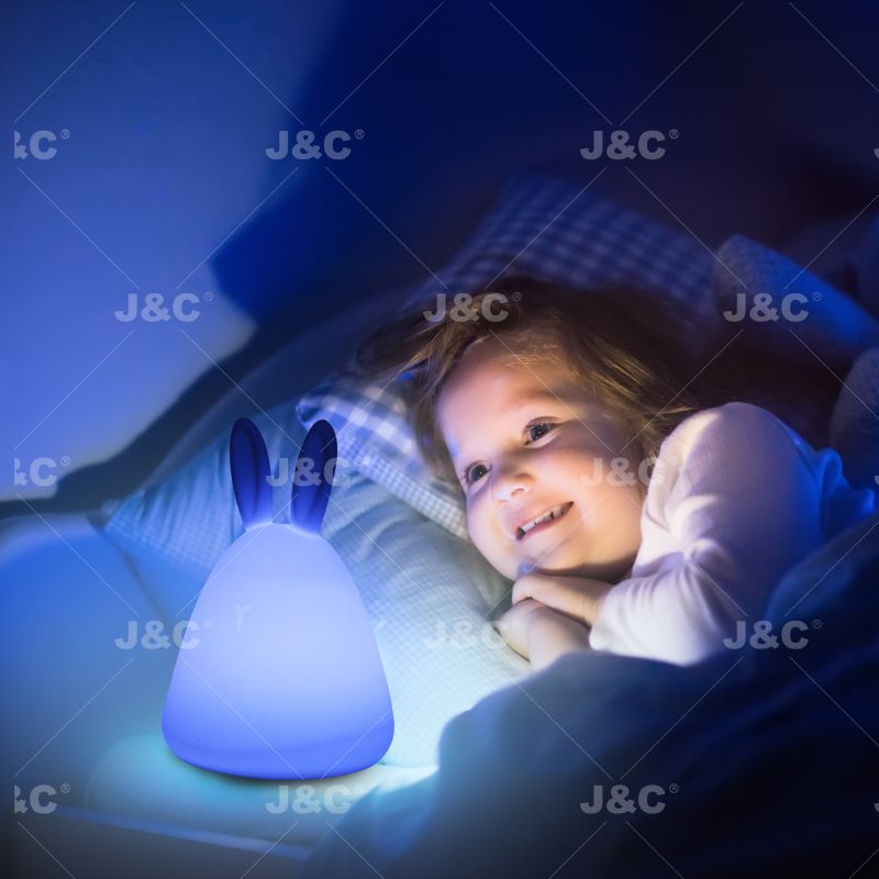 J&C LED Kids light KNL03/04 Rabbit shape silicone lamp nursery night light for baby color changing lamps for bedrooms gift pat light with Touch Sensor 3*AA battery use or recargeable battery - Image 2