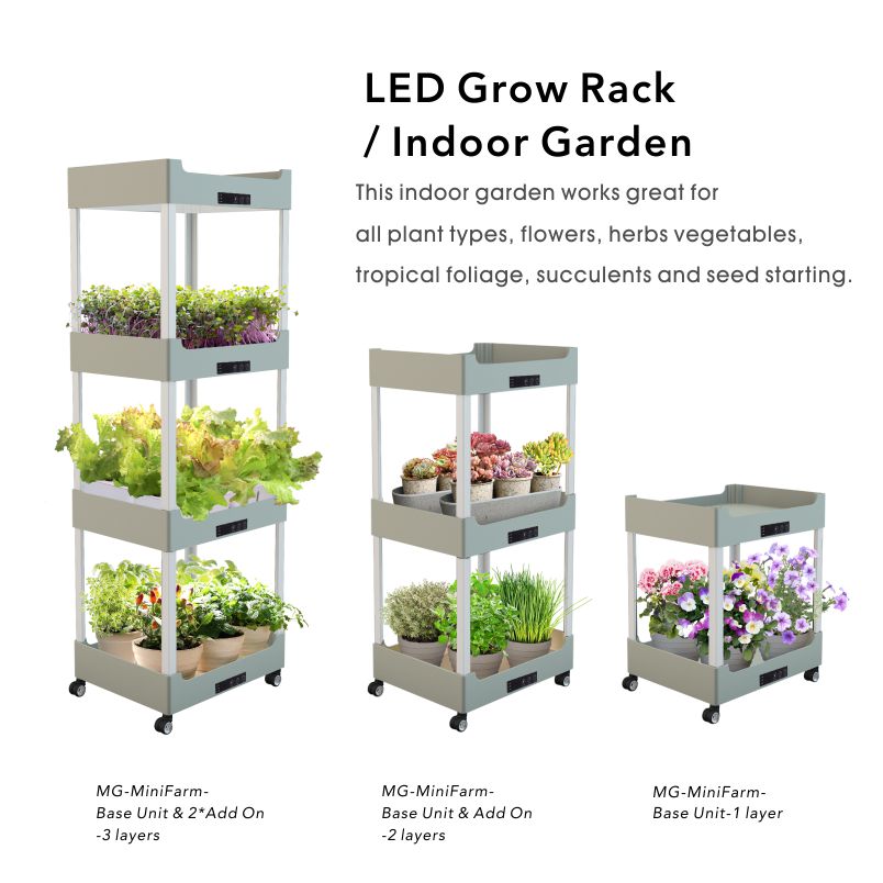 J&C MG-MiniFarm-Base Unit indoor grow rack grow light home garden grow light kits grow stand horticultural lighting furniture lighting decorative lighting connectable space saving - Image 2