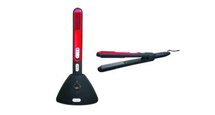 Heated Hair Straightening Brush and Flat Iron Set
